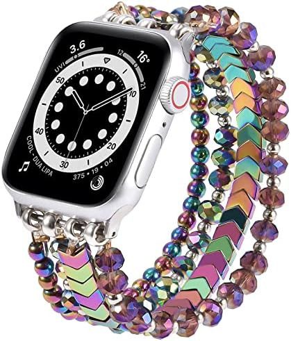 MOFREE Beaded Bracelet Compatible for Apple Watch Band 41mm/40mm/38mm Series 7/SE/6/5/4/3/2/1 Women  | Amazon (US)