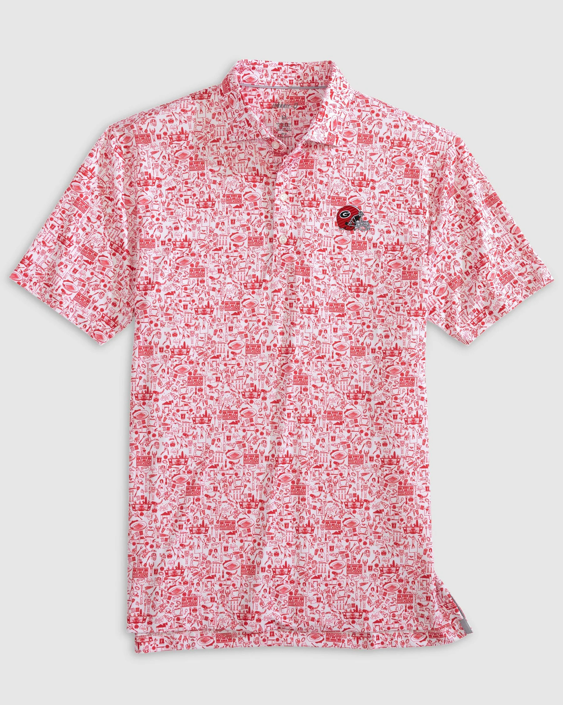 Georgia Tailgater 2.0 Printed Jersey Performance Polo - Helmet Logo | johnnie O