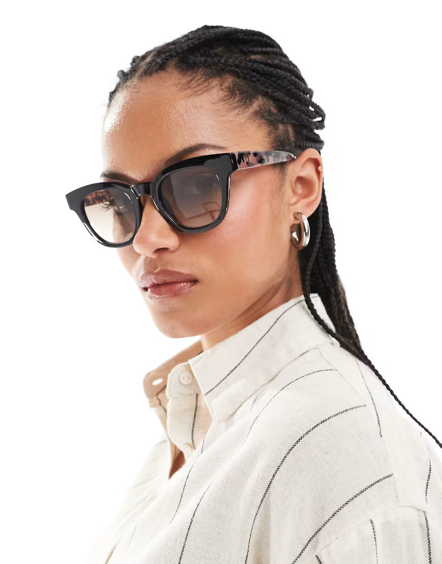 AIRE Dorado round sunglasses in black and tortoiseshell mix-Brown | ASOS (Global)
