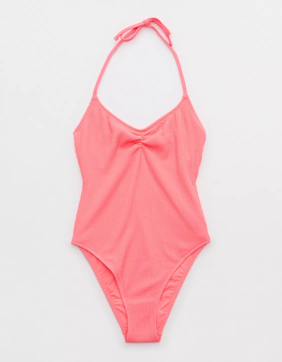 Aerie Crinkle Halter Voop One Piece Swimsuit | Aerie