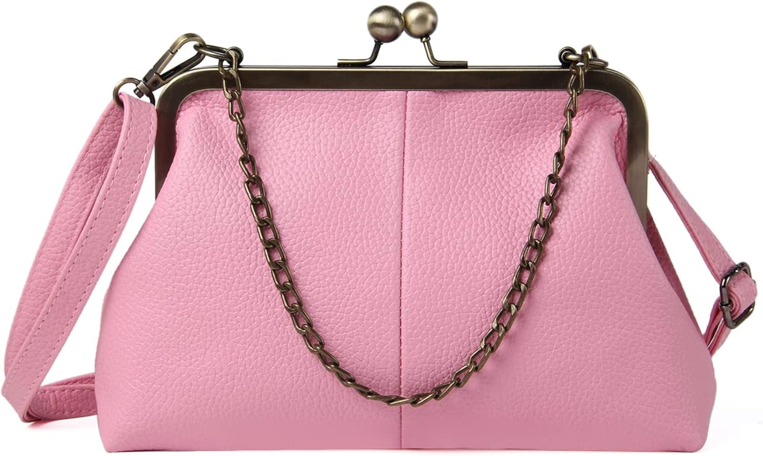 Lanpet Women Classical Kiss Lock Clutch with Chain Strap Shoulder Bag Purse Wallet | Amazon (US)