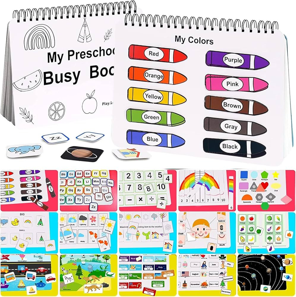 HAN-MM Preschool Montessori Toys with 8 Color Marker Toddler Toys for Kids Learning Toys Busy Boa... | Amazon (US)