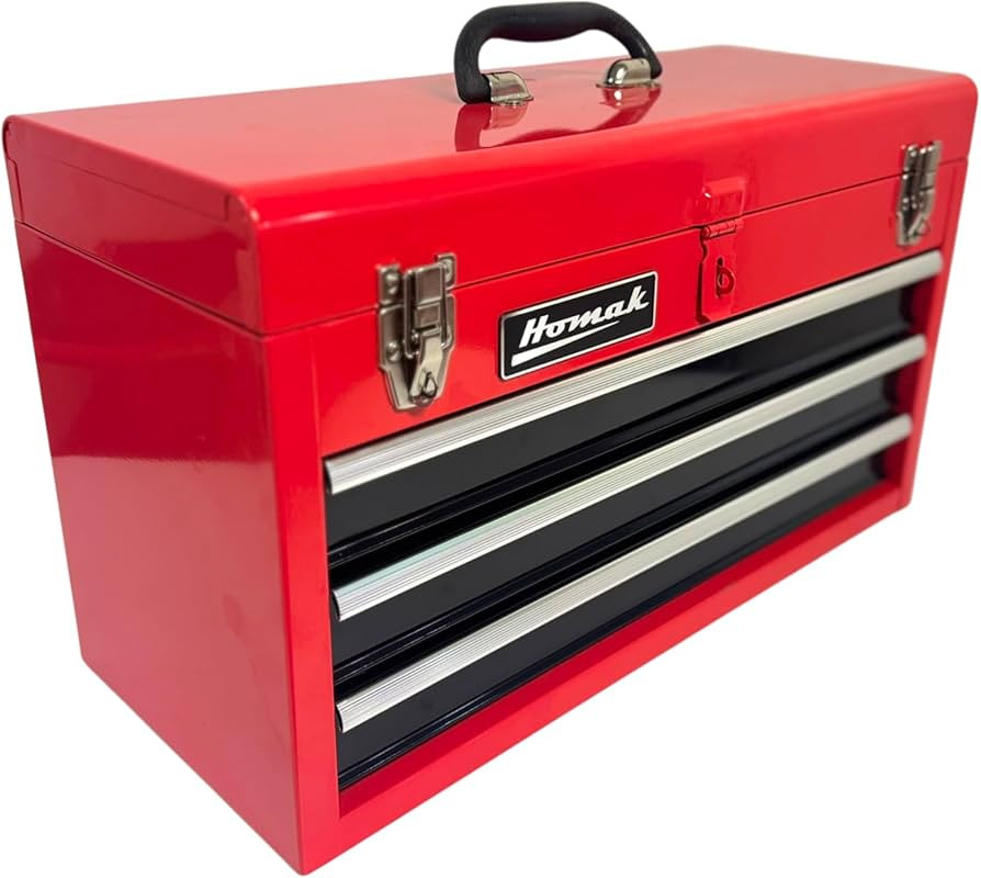 Homak Metal Tool Box, 20-inch, Portable Tool Box with 3 Drawers, Small Tool Chest with EVA Liners... | Amazon (US)