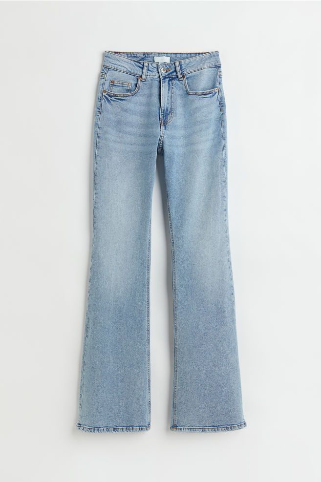 Ankle-length, 5-pocket jeans in stretch cotton denim with heavily distressed details. High waist,... | H&M (US + CA)