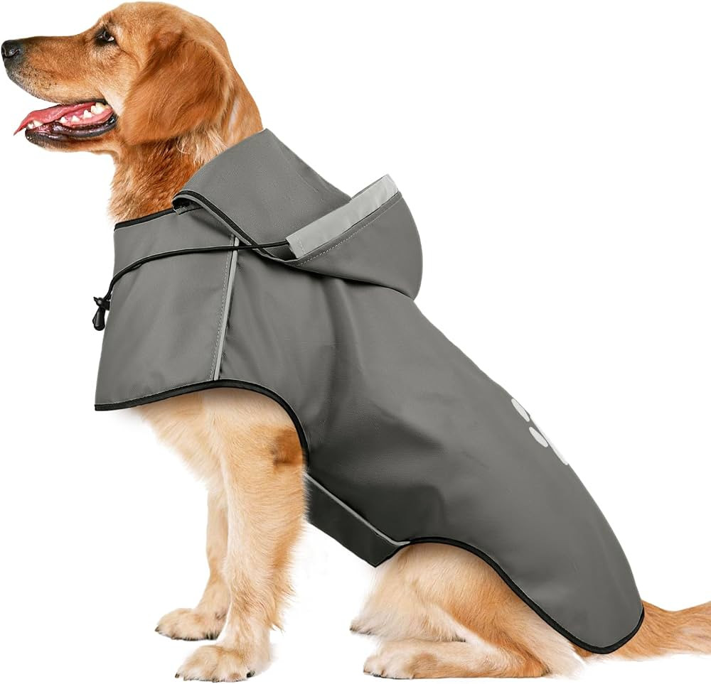 Dog Raincoat for Large Dogs, Reflective Dog Rain Jacket with Hoodie, Soft Lightweight Hooded Rain... | Amazon (CA)