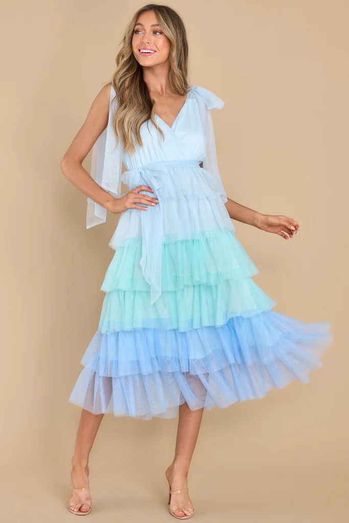 You Can Fly Blue Multi Midi Dress | Red Dress 