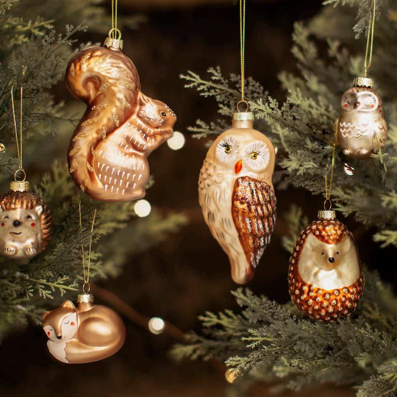 Woodland Metallic Gold Bronze Hedgehog Christmas Tree - Etsy UK | Etsy (UK)