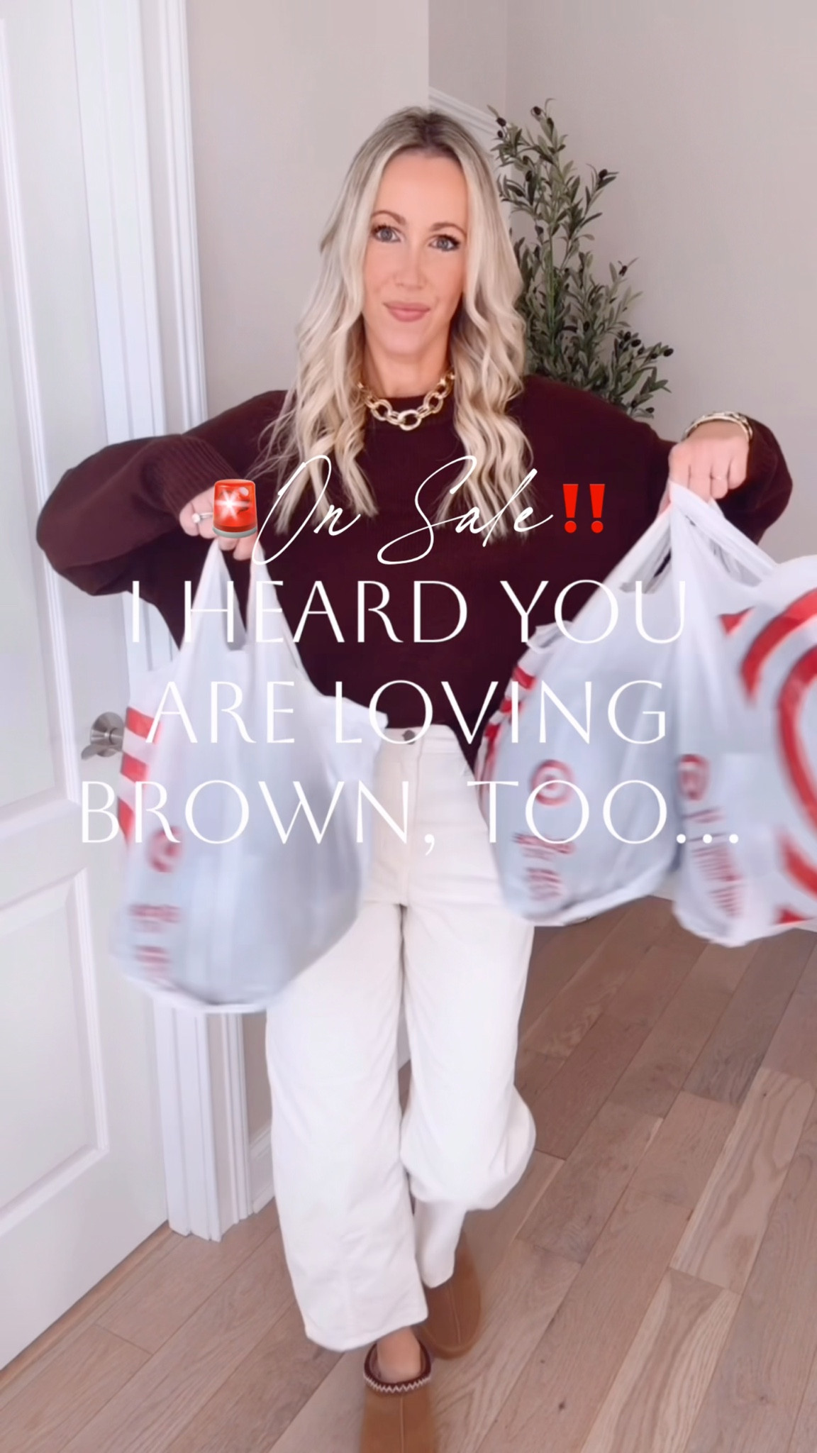 Brown outfits from Target I’m currently loving!🚨On sale‼️ This teddy pullover and jogger set is so comfy and cute! This active bodysuit is so fun and flattering! Has padding! Love it paired with this viral fleece jacket that reminds me of Free People! This velour ribbed 1/2 zip is the cutest pullover! These active wide leg pants feel so $$$! Love the high waist and pockets! And this cable knit cardigan set is an outfit I’ll wear on repeat! So cute for travel and lounging during the holidays! I’m 5’7”. I sized up to small in the tops, wearing xs in the bottoms, and xs in the bodysuit. Which brown outfit is your fave?👇🏻

#LTKHoliday #LTKCyberWeek #LTKSaleAlert