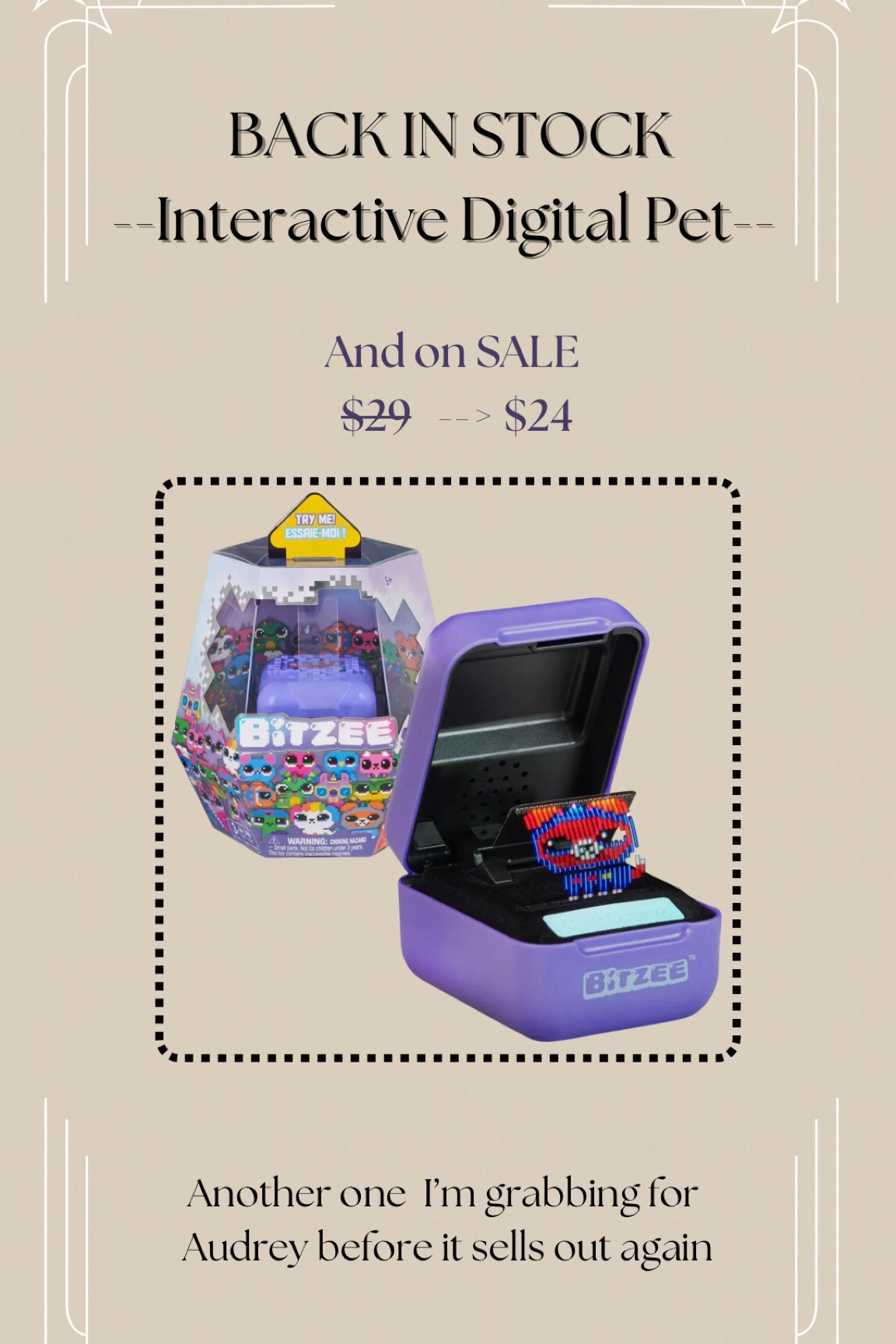 Interactive digital pet. Kind of like a Tamagotchi but more interactive - SO FUN!!! Collect up to 15 pets - help them grow by feeding, playing and rocking to sleep. 

#LTKtoyguide #ltkgiftguide 

#LTKSeasonal #LTKHoliday