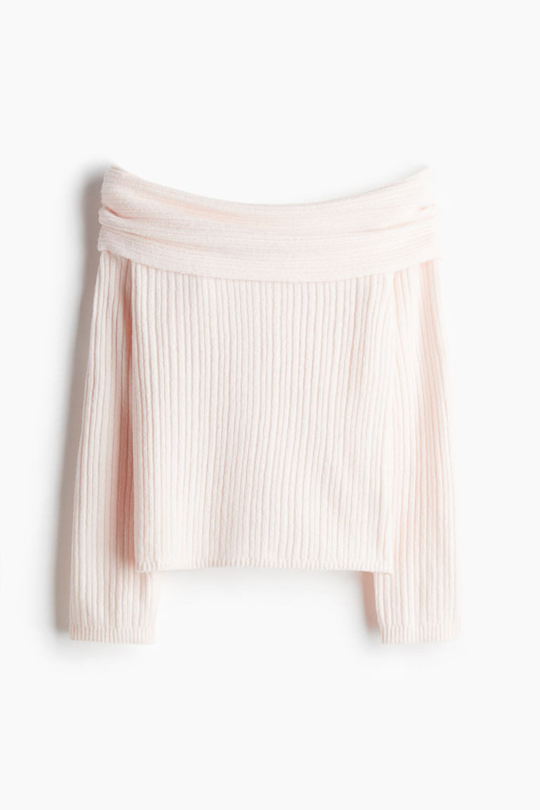 H & M - Off-the-Shoulder Sweater - Pink | H&M (US + CA)