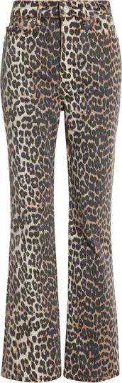 Ganni Betzy Leopard Stretch Organic Cotton Crop Jeans | Nordstrom | Nordstrom
