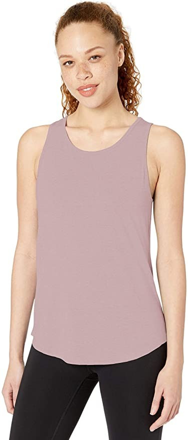 Amazon Brand - Core 10 Women's (XS-3X) Soft Pima Cotton Stretch Open Back Yoga Sleeveless Tank | Amazon (US)