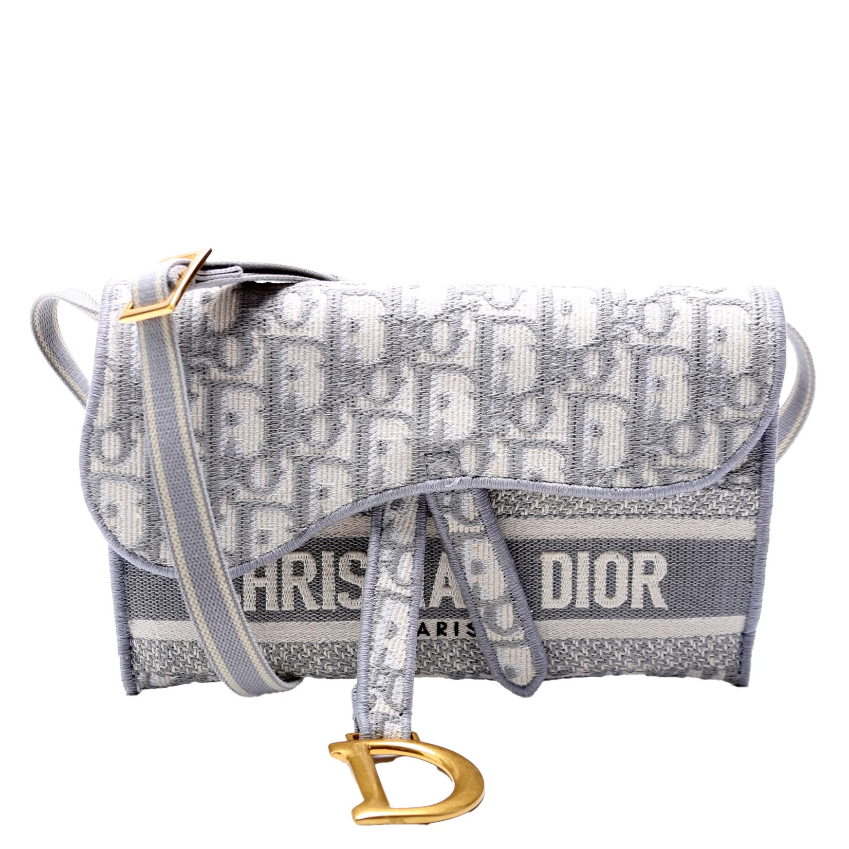 Saddle Pouch Belt Bag Oblique Gray | Keeks Designer Handbags