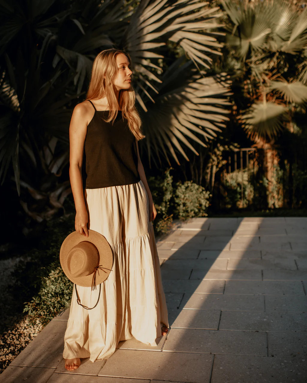 Women's Bella Linen Pants (almond) | INDIE BLUE