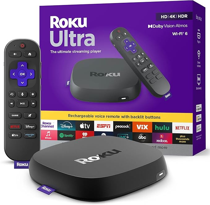 Roku Ultra - Ultimate Streaming Player - 4K Streaming Device for TV with HDR10+, Dolby Vision & A... | Amazon (US)