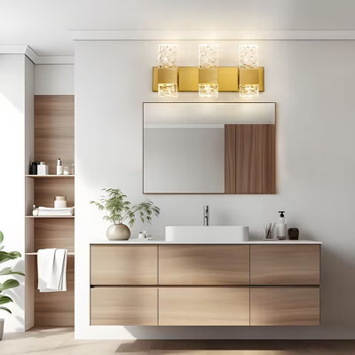 KAISITE 3-Lights Crystal LED Bathroom Vanity Light 2-Pack | Target