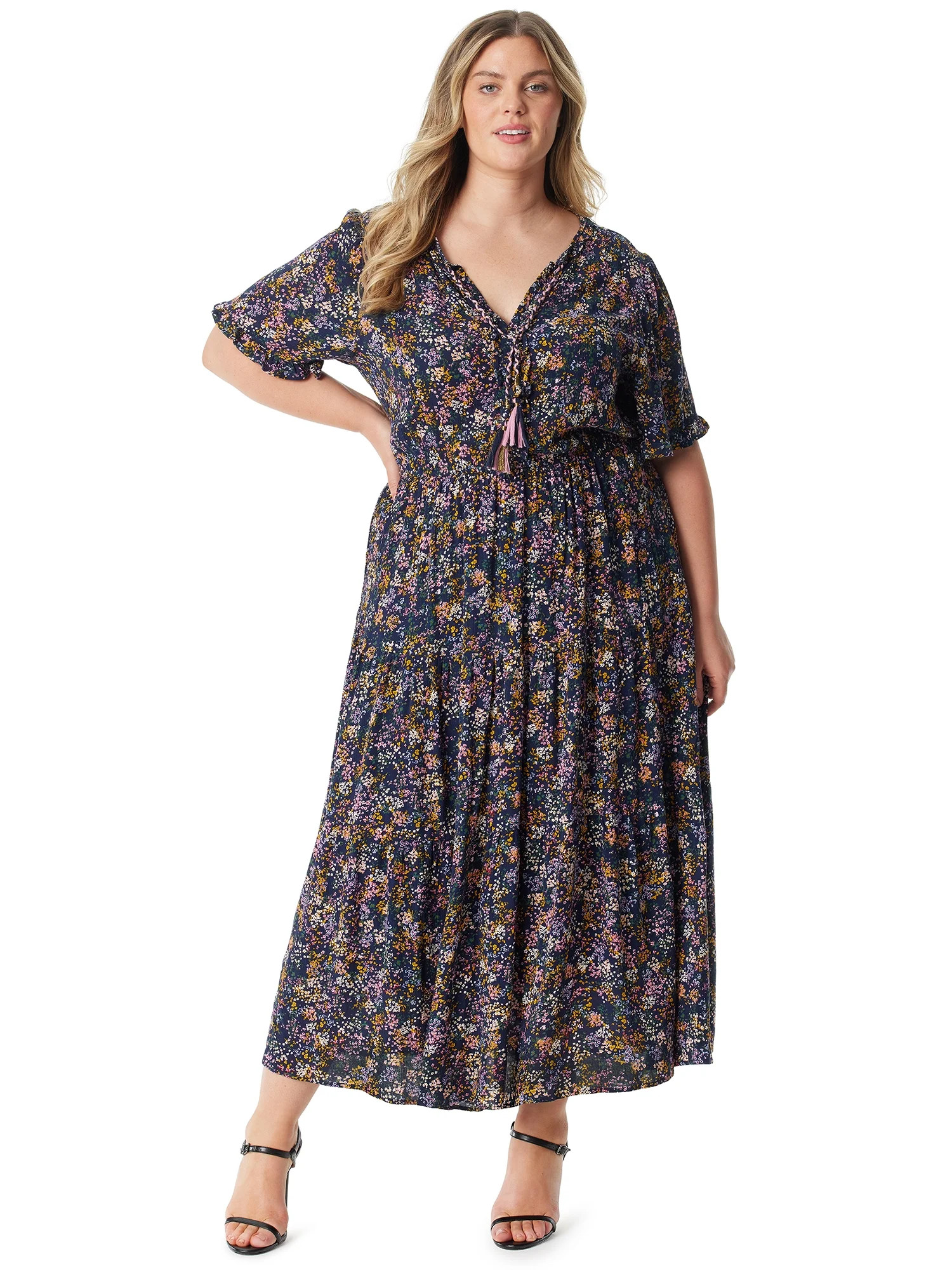 Jessica Simpson Women's and Women's Plus Phoebe Maxi Dress | Walmart (US)