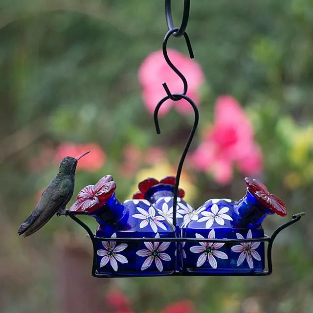Painted Blossoms Hummingbird Feeder | UncommonGoods