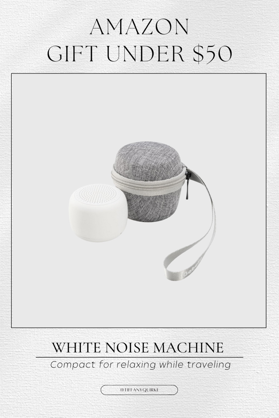 Portable white noise machine with nightlight and case. Great for helping to get restful sleep while traveling or even for the kiddos! 


#LTKGiftGuide #LTKfindsunder50 #LTKfamily