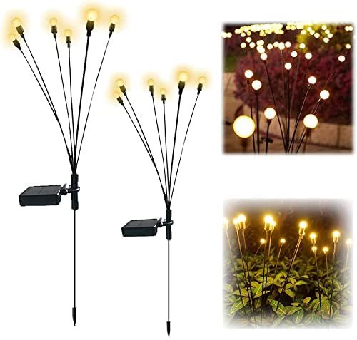 2PSC Solar Powered Firefly Lights Outdoor Waterproof, Solar Starburst Swaying Garden Lights, Swaying | Amazon (US)