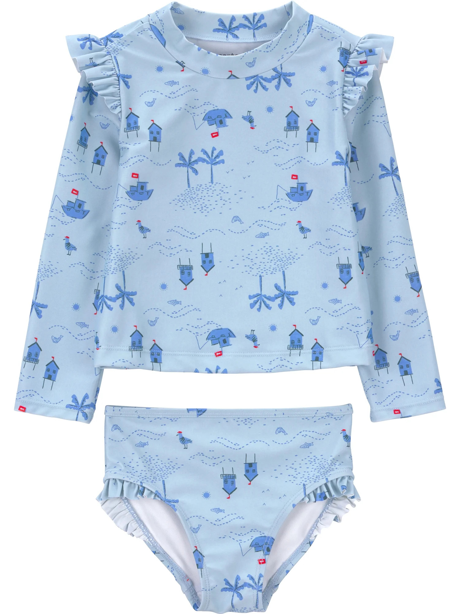 Carter's Child of Mine Toddler Girl Rash Guard Swimsuit Set, 2-Piece, Sizes 12M-5T | Walmart (US)