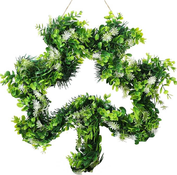 St Patricks Day Wreath for Front Door St Patricks Day Decorations 17 Inches Artificial Lucky Sham... | Amazon (US)