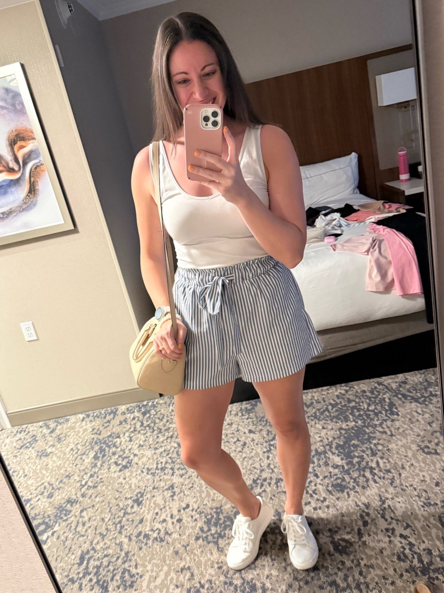 High waisted shorts for the win! My favorite way to wear shorts! They give  great waist line and always give the casual look just a slightly more elevated look!

#LTKgrwm #LTKootd #LTKSeasonal