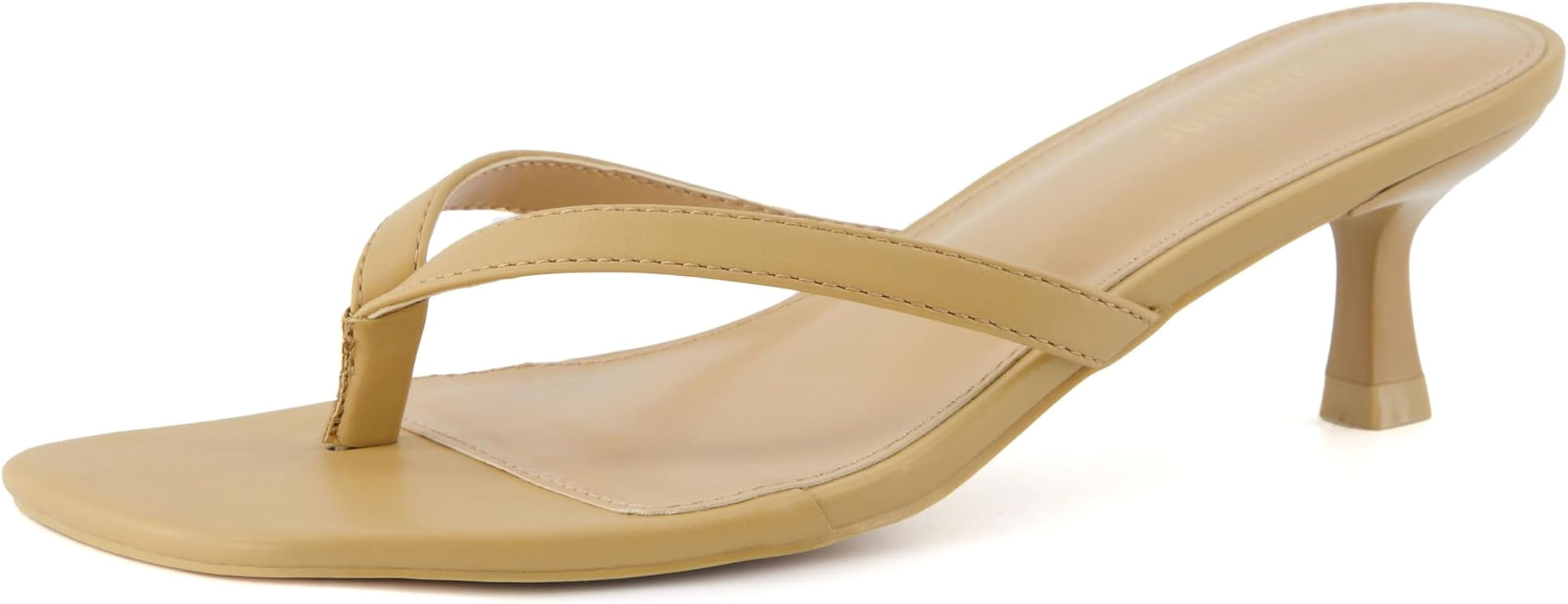CUSHIONAIRE Women's Miami Kitten heel thong sandals +Memory Foam, Wide Widths Available | Amazon (US)