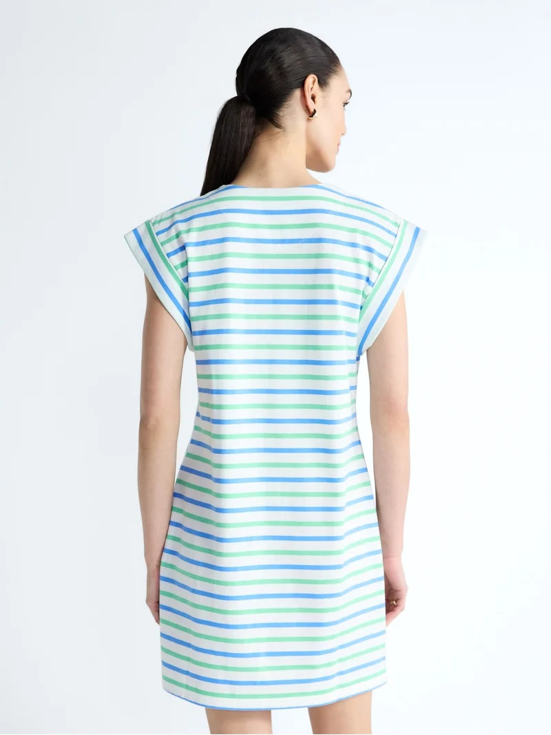 Free Assembly Women's Lace Up Cotton Mini Dress, Sizes XS-XXL | Walmart (US)