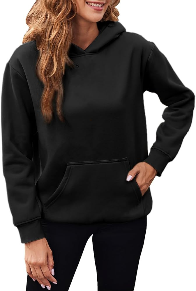 Naggoo Womens Casual Hoodies Fall Winter Long Sleeve Sweatshirt Fleece Pullover with Pocket | Amazon (US)