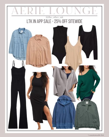 LTK sale - aerie sale - Aerie sweaters, midsize fall outfit, bodysuit - lounge - fall sweaters, crew neck, comfy outfit, casual outfit, cozy clothes, fall chic

#LTKsalealert #LTKstyletip #LTKSale