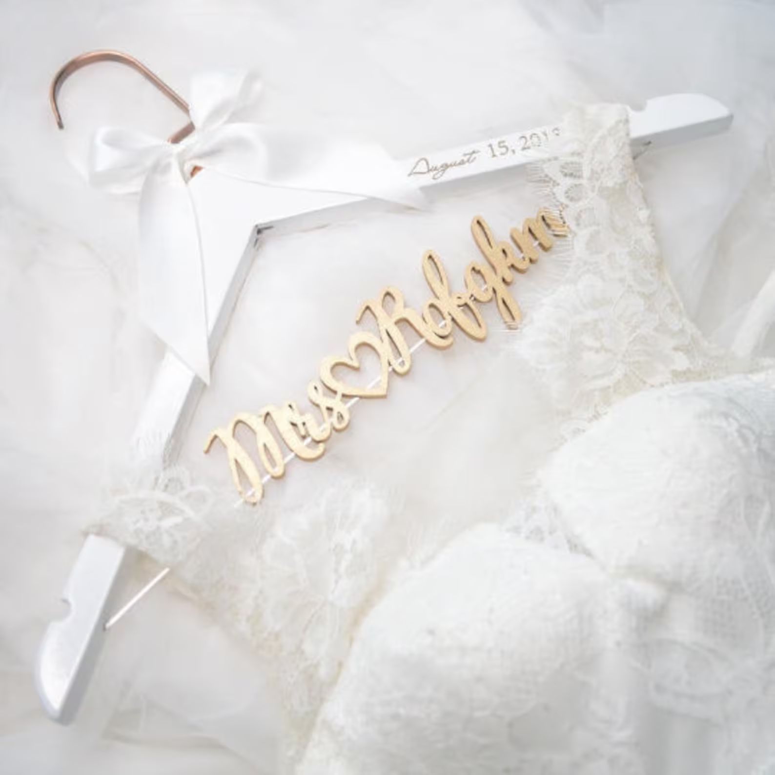 Wedding Hanger Engraved with Date | Bridal Shower Gift | Mrs Hanger | Bride Hanger Laser Cut | Gi... | Etsy (US)
