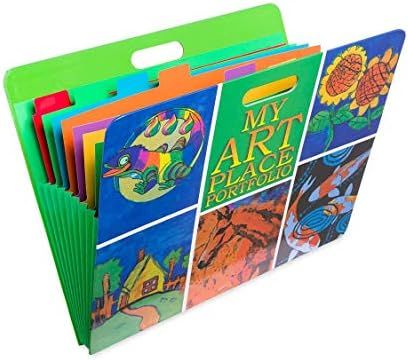 HearthSong Art Place Portfolio with Handles-8 Expandable Coded Accordion Files for Organizing Chi... | Amazon (US)