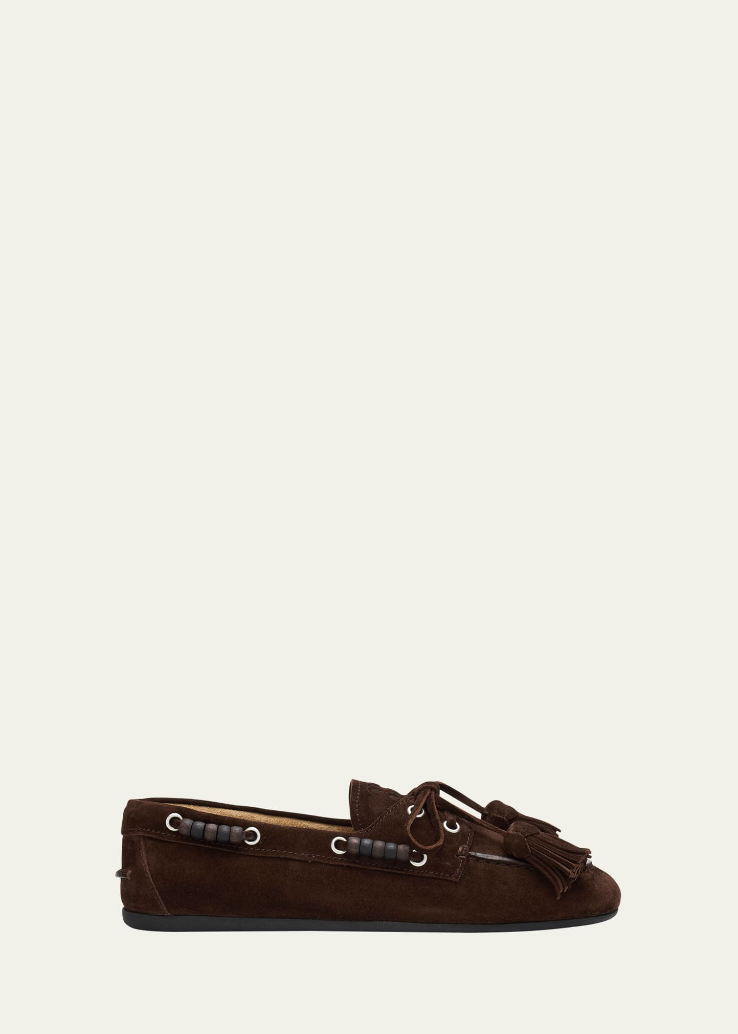 Miu Miu Suede Tassel Boat Loafers | Bergdorf Goodman