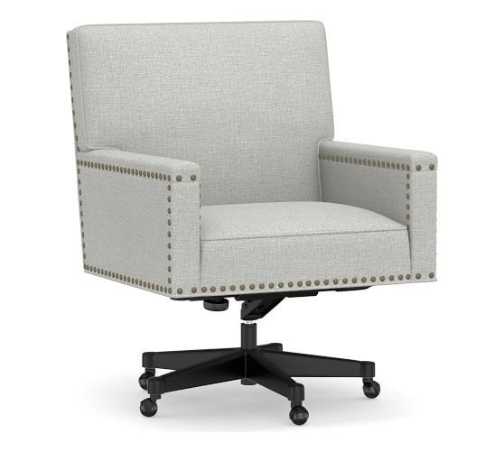 Tyler Upholstered Swivel Desk Chair | Pottery Barn (US)