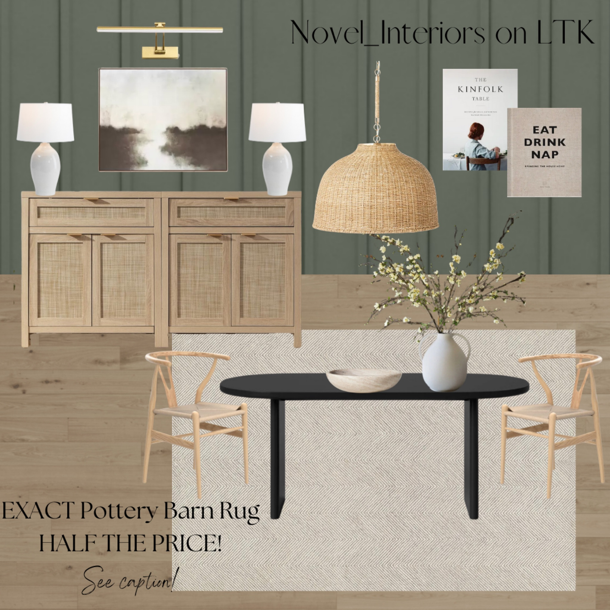 Pottery Barn rug available for half the price. SAME rug! Whole dining space under $1500!

#LTKfamily #LTKhome #LTKsalealert