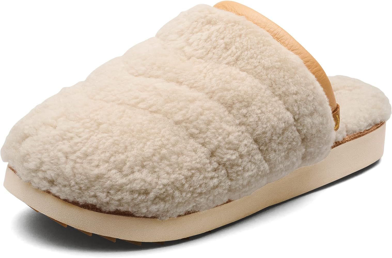 OLUKAI Pupu Mua Women's Slipper, Cozy Slip-On Shoes, Genuine Shearling & Premium Nubuck Leather | Amazon (US)