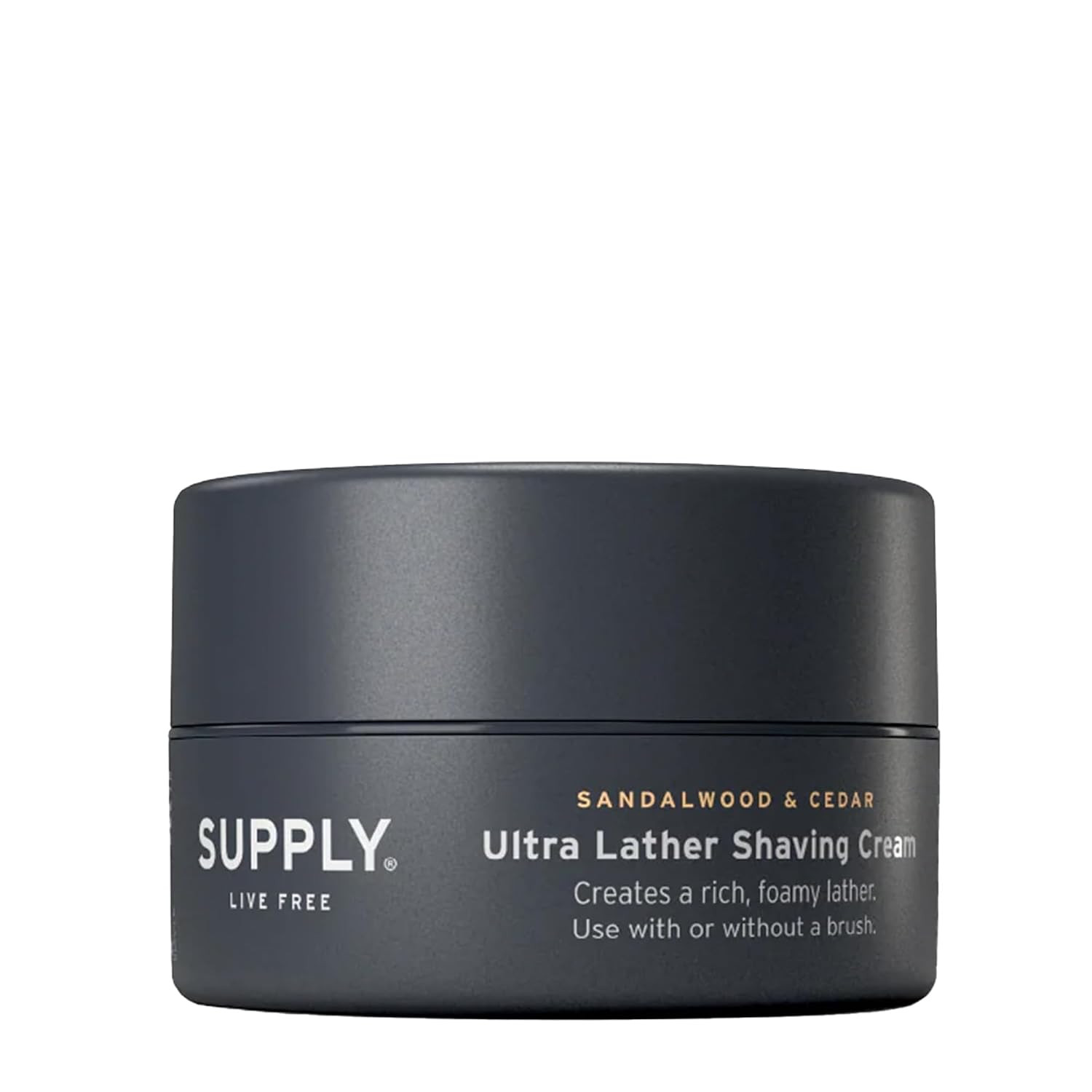 SUPPLY Ultra Lather Shaving Cream for Men – Sandalwood & Cedar, 3.4 oz | Amazon (US)