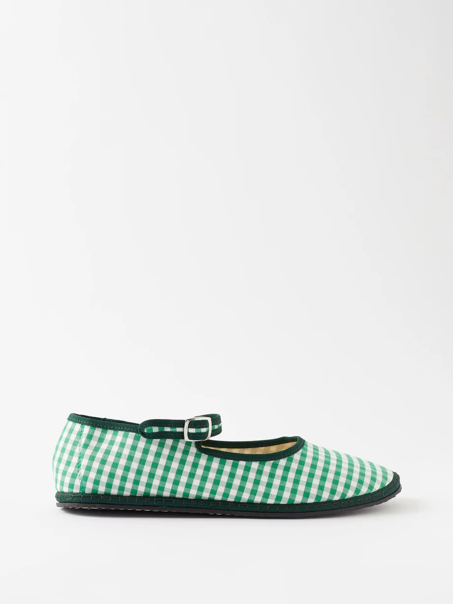 Gingham Mary Jane canvas flats | Vibi Venezia | Matches (US)