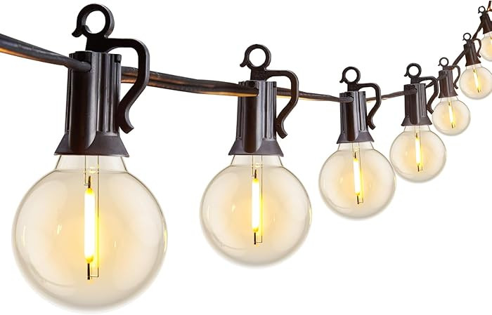 Brightown Outdoor String Lights 29 Feet G40 LED Patio Lights, Plug-in, 13 Plastic Edison Bulbs(1 ... | Amazon (US)