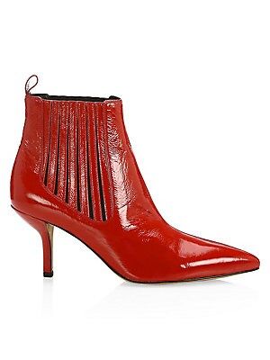 Diane von Furstenberg Women's Mollo Patent Leather Ankle Boots - Cherry - Size 10 | Saks Fifth Avenue