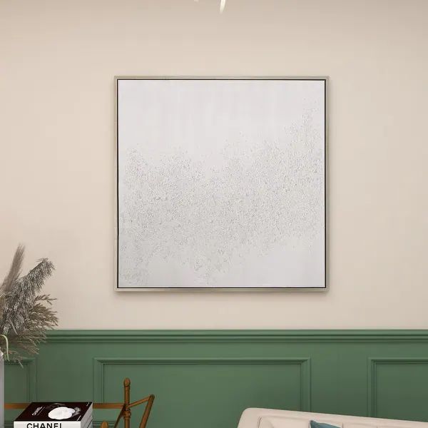 White Canvas Contemporary Framed Wall Art 39 x 39 x 1 | Bed Bath & Beyond