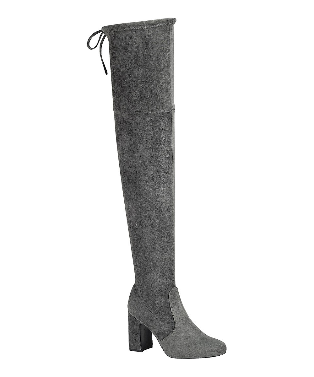 Forever Link Shoes Women's Casual boots GREY - Gray Weismann Over-The-Knee Boot - Women | Zulily