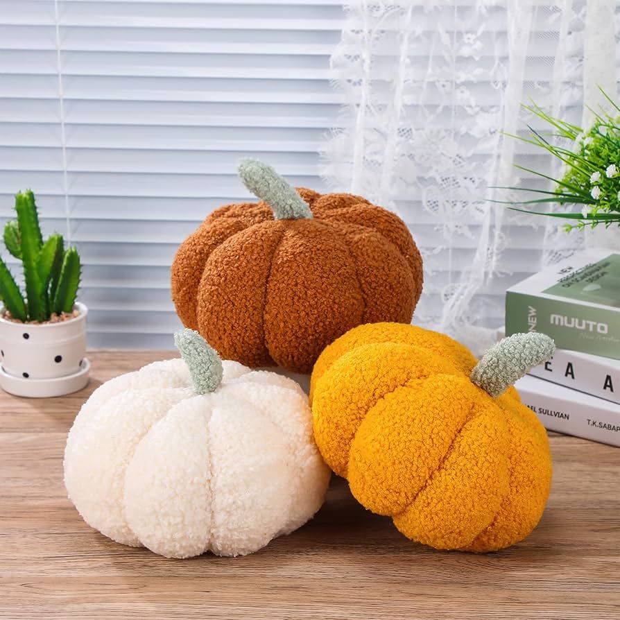 Namalu 3 Pcs Thanksgiving Pumpkin Throw Pillow Cushion 3D Pumpkin Throw Pillows Pumpkin Sofa Thro... | Amazon (US)