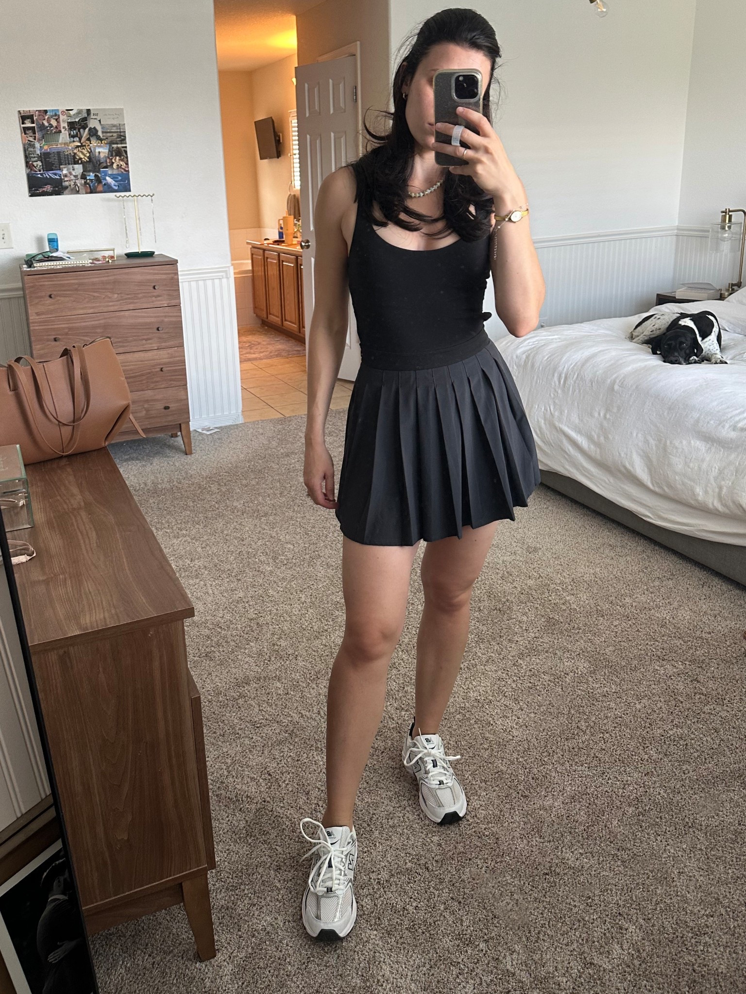 Athletic dress / athletic skort / pleated skort / pleated skirt / athleisure / new balance 530 / summer sneaker / summer outfits / summer outfit 

#LTKSeasonal #LTKTravel #LTKActive