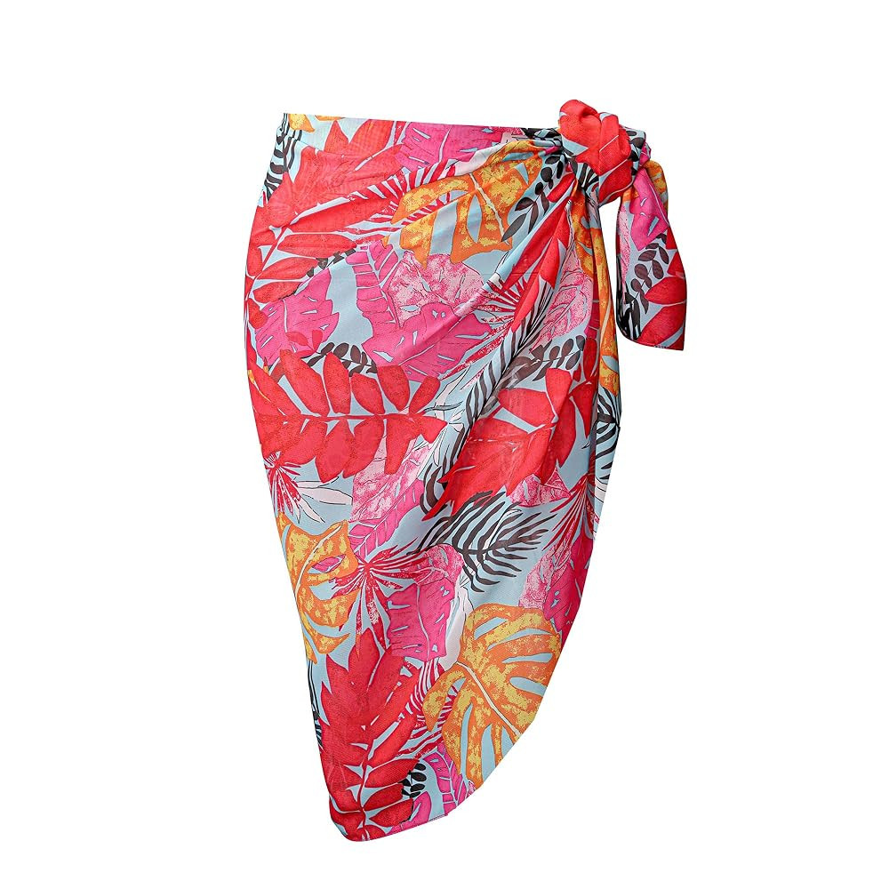 Ayliss Womens Swimwear Chiffon Printed Cover up Beach Sarong Pareo Bikini Swimsuit Wrap | Amazon (US)