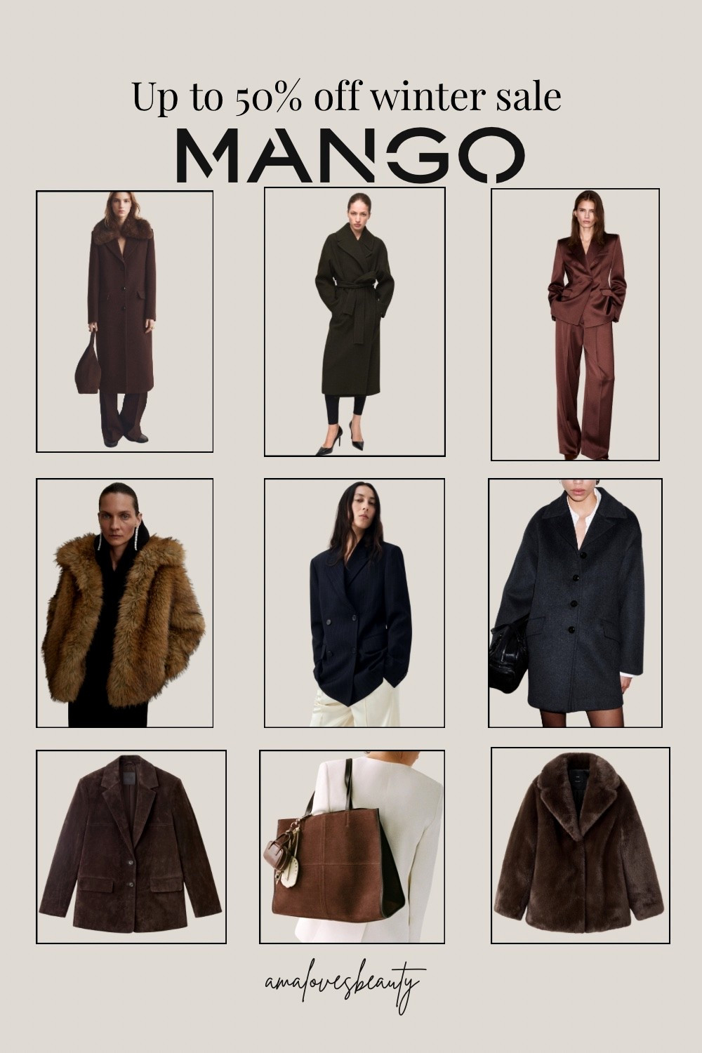 Mango winter sale, mango Christmas sale up to 50% off, faux fur coat, suede bag, wool coat, suits, women winter style.

#LTKFindsUnder100 #LTKSaleAlert #LTKFindsUnder50