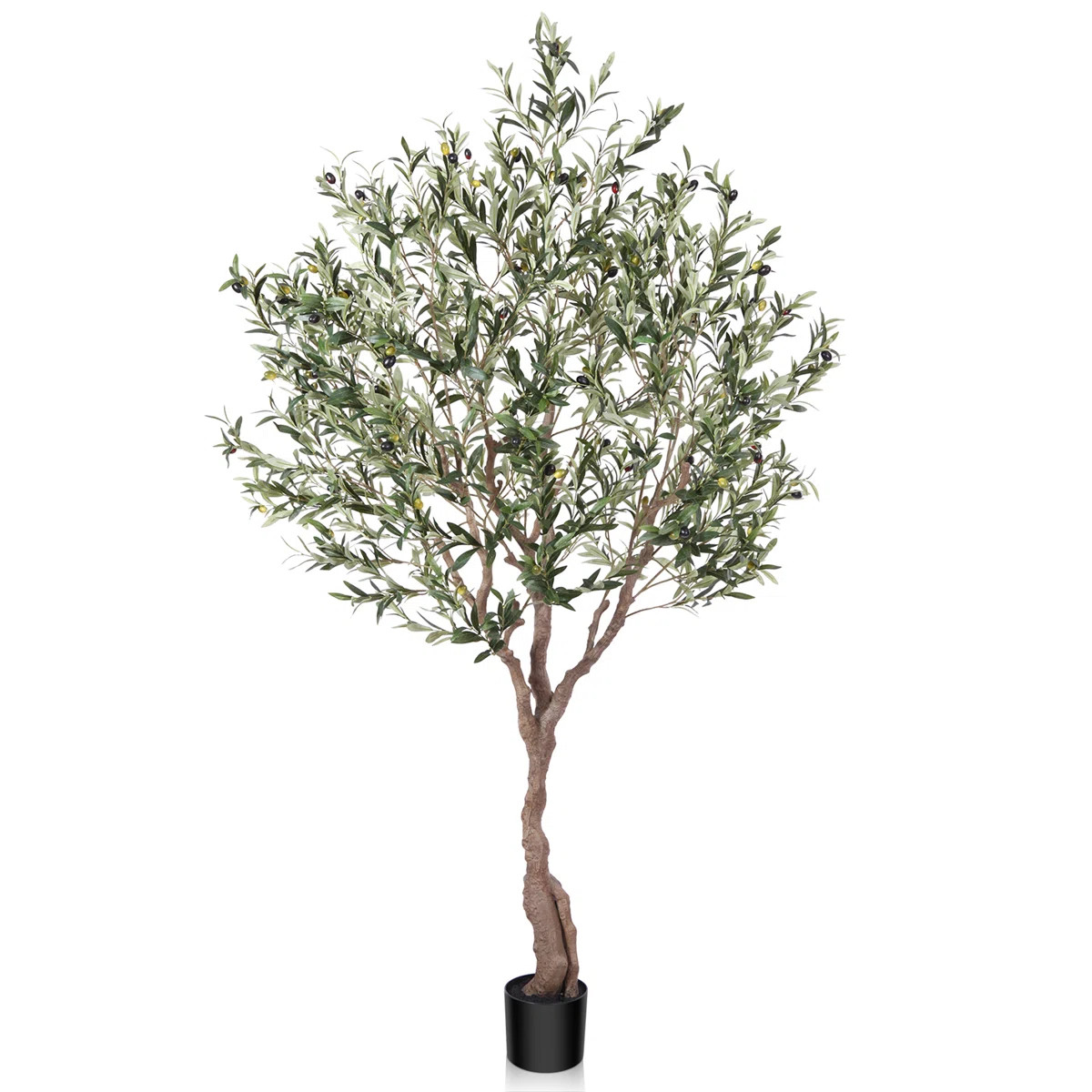 Adcock 7ft Faux Olive Tree in Pot, Artificial Olive Plants for Home & Office, Potted Olive for De... | Wayfair North America