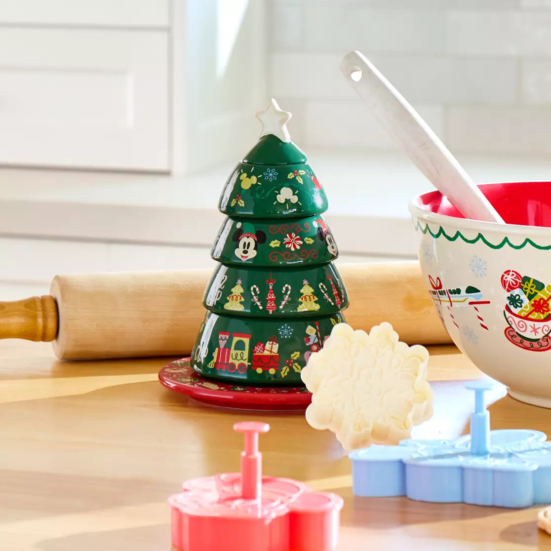 Mickey and Minnie Mouse Christmas Tree Stacking Measuring Cup Set | Disney Store