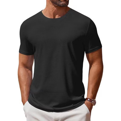 COOFANDY Men's T Shirt Short Sleeve Crew Neck T-Shirt Casual Summer Classic Basic Tee Shirts black L | Target
